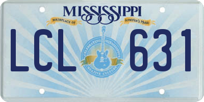 MS license plate LCL631