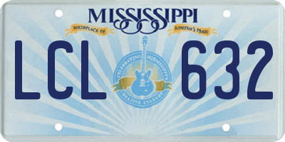 MS license plate LCL632