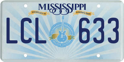 MS license plate LCL633