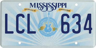 MS license plate LCL634