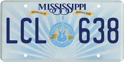 MS license plate LCL638
