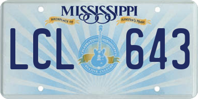 MS license plate LCL643