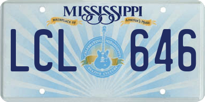 MS license plate LCL646
