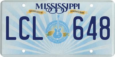 MS license plate LCL648