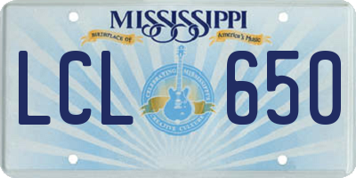 MS license plate LCL650