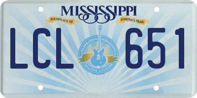 MS license plate LCL651
