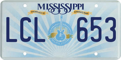 MS license plate LCL653