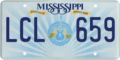 MS license plate LCL659