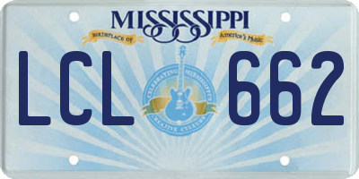 MS license plate LCL662