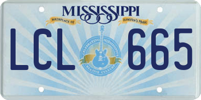 MS license plate LCL665