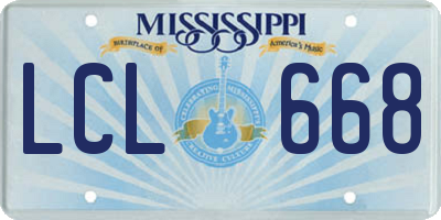 MS license plate LCL668