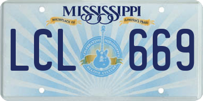 MS license plate LCL669