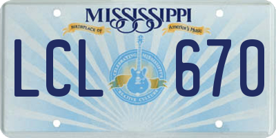 MS license plate LCL670