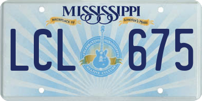 MS license plate LCL675