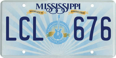MS license plate LCL676