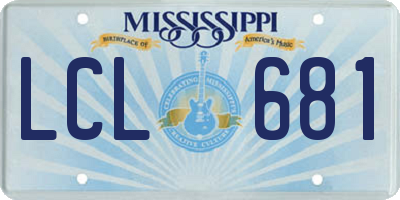 MS license plate LCL681