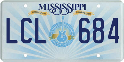 MS license plate LCL684