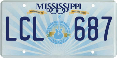 MS license plate LCL687