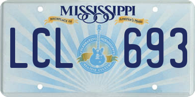 MS license plate LCL693