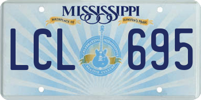 MS license plate LCL695