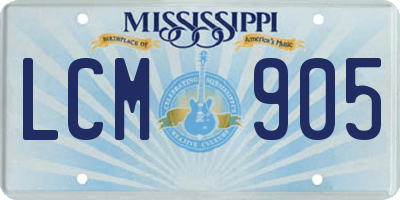 MS license plate LCM905
