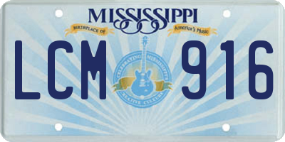 MS license plate LCM916