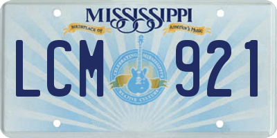 MS license plate LCM921