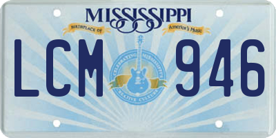 MS license plate LCM946