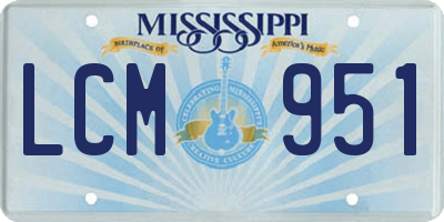 MS license plate LCM951