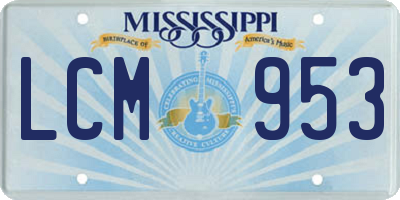 MS license plate LCM953