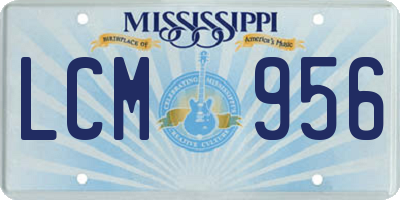 MS license plate LCM956