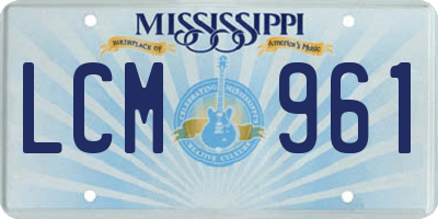 MS license plate LCM961