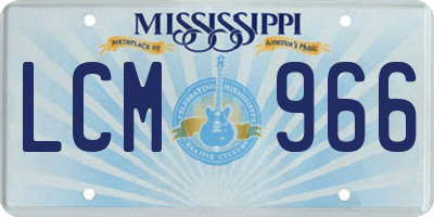 MS license plate LCM966