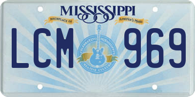 MS license plate LCM969
