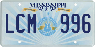 MS license plate LCM996