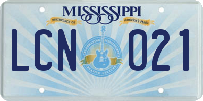 MS license plate LCN021