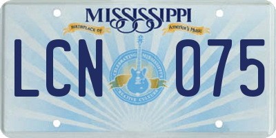 MS license plate LCN075