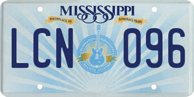 MS license plate LCN096
