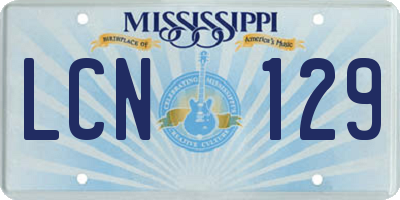 MS license plate LCN129