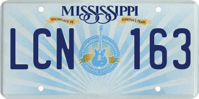 MS license plate LCN163