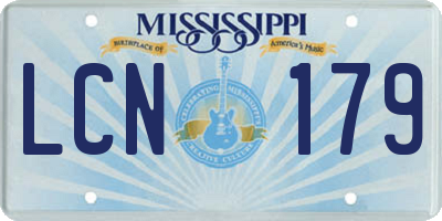 MS license plate LCN179