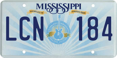 MS license plate LCN184