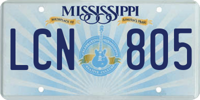 MS license plate LCN805