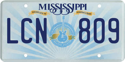 MS license plate LCN809
