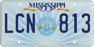 MS license plate LCN813