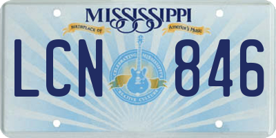 MS license plate LCN846