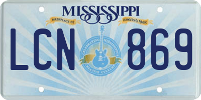 MS license plate LCN869