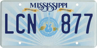 MS license plate LCN877