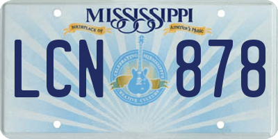 MS license plate LCN878