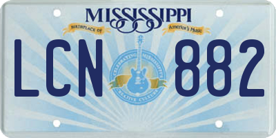 MS license plate LCN882